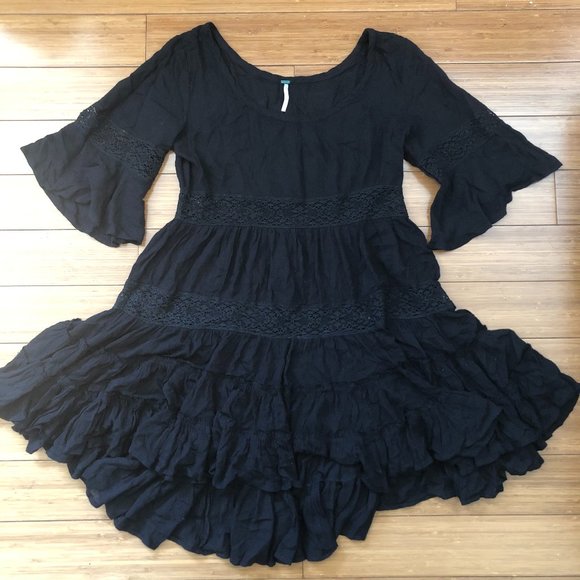 FREE PEOPLE - Daisy Lace Dream Cloud Dress - Black - Picture 4 of 5